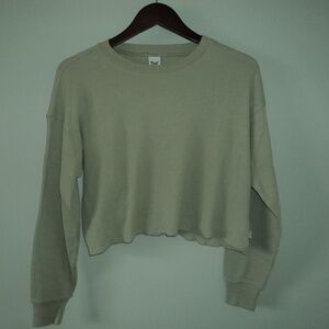 TNA Cropped Waffle Long-Sleeve Shirt